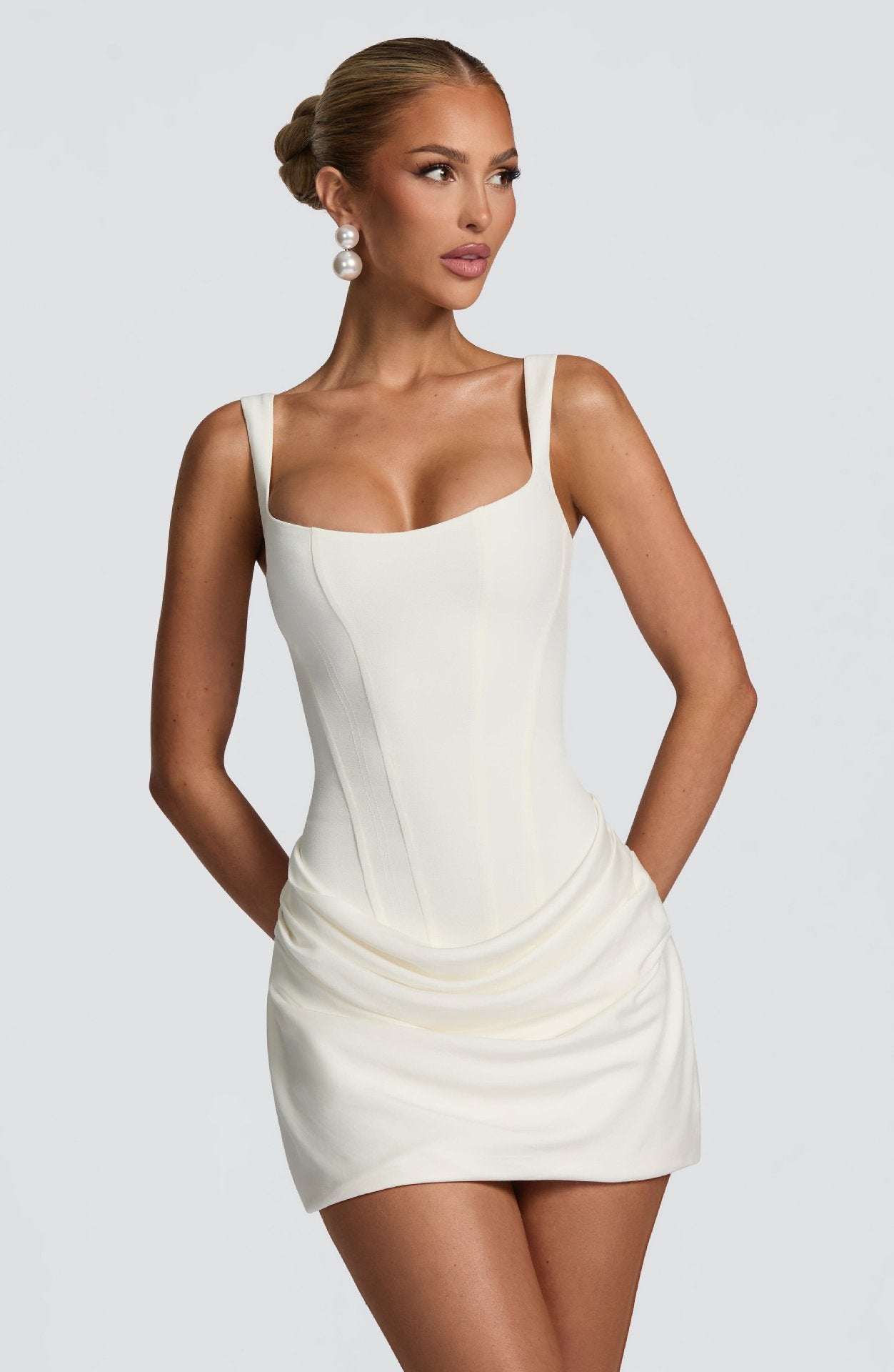 Elegant Pleated Vest Dress
