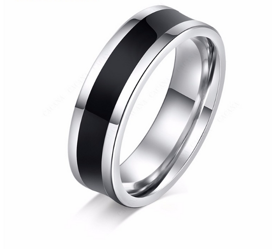 Titanium Stainless Steel Rings For Women Polishing Cool Black Fashion Jewelry Wholesale NO.R176