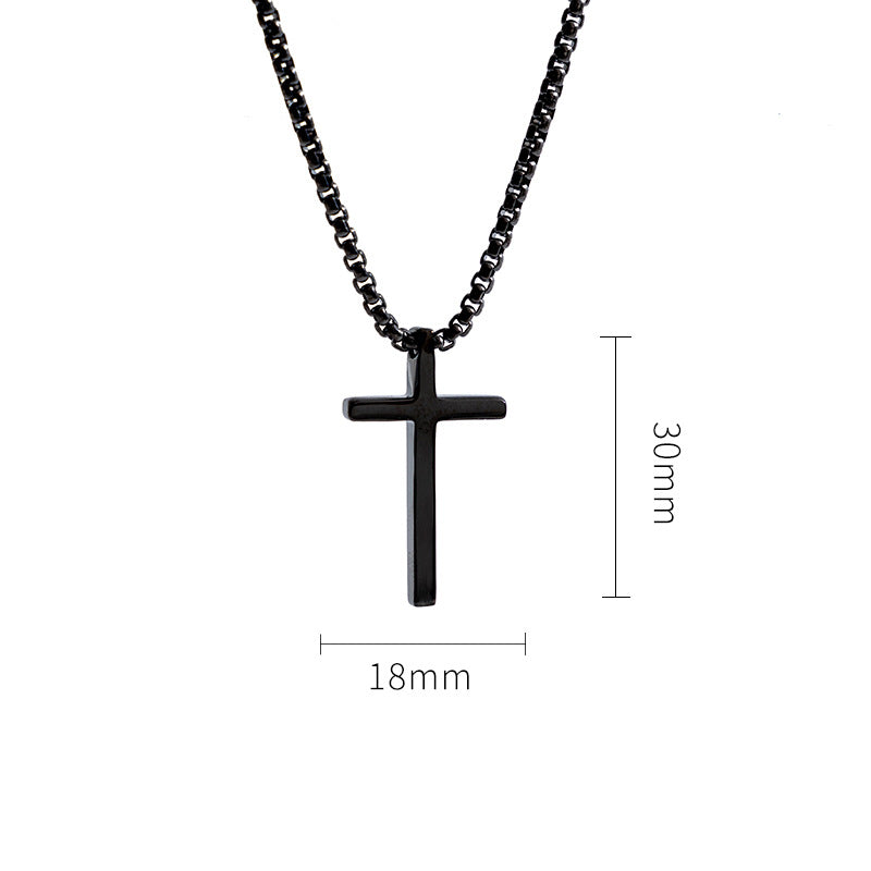 Adjustable Stainless Steel Cross Pendant Necklace