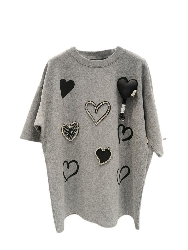 Design inspired round neck versatile mid length top