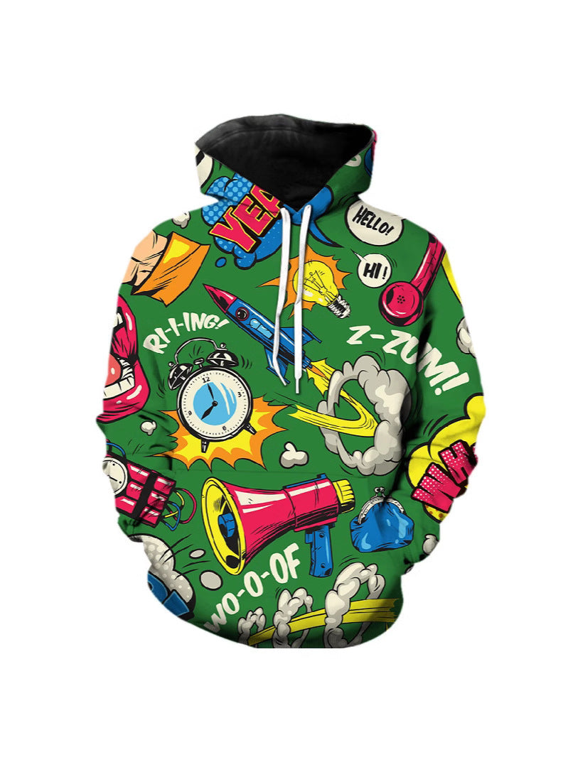 Rainbow Graffiti 3D Print Hooded Sweatshirt