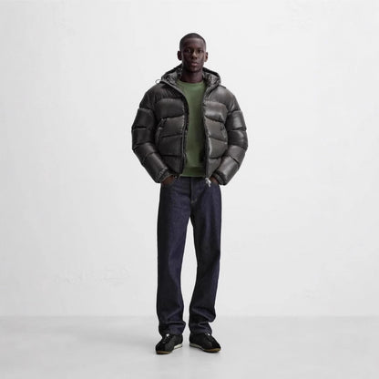 Quilted Hooded Jacket with 3D Pattern