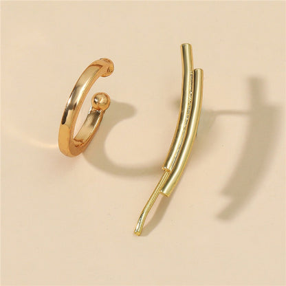 Women's gold diamond studded ear bone clip without ear holes, fashionable and integrated geometric ear clip, leaf shaped ear clip