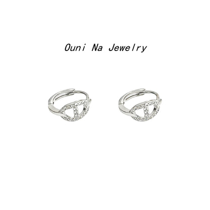 Sterling Silver Plated Gold Pig Nose Diamond Earrings