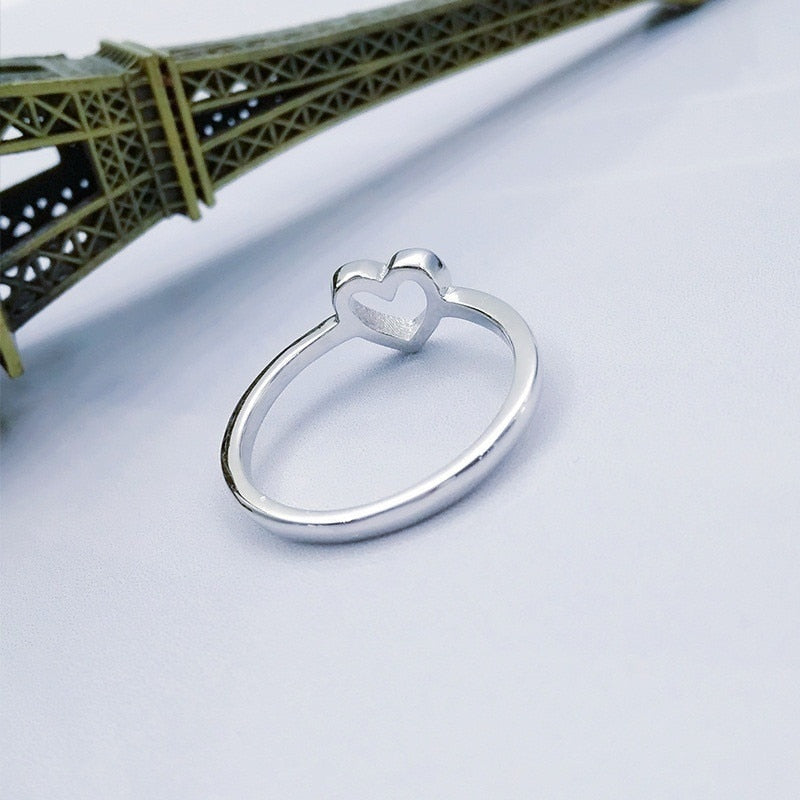 Rose Gold Color Heart Shaped Wedding Ring For Woman