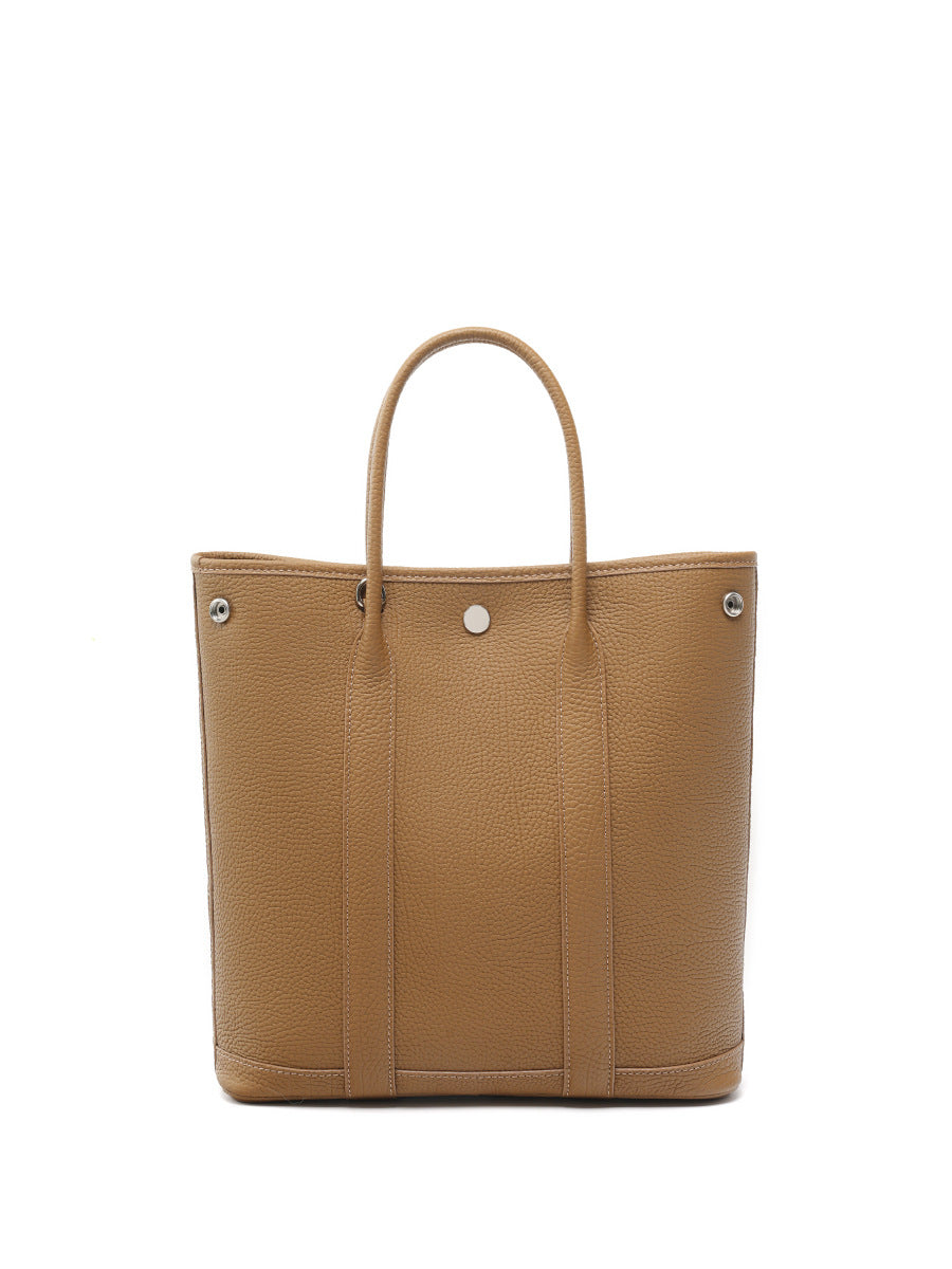 Large-capacity genuine leather handbag