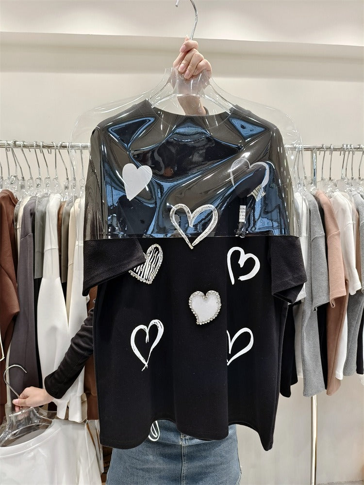 Design inspired round neck versatile mid length top