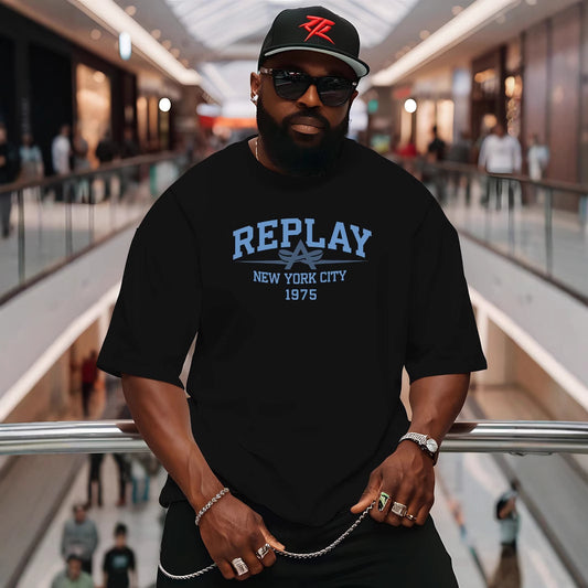 Summer Men Cotton T-Shirt Brooklyn Printing Tops Tees Male F