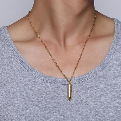 Vnox Bullet Pendant for Men Engraved Cross Lord Bible Prayer Necklace