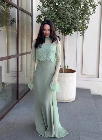 Elegant Long Sleeve Dress Three-Piece Set