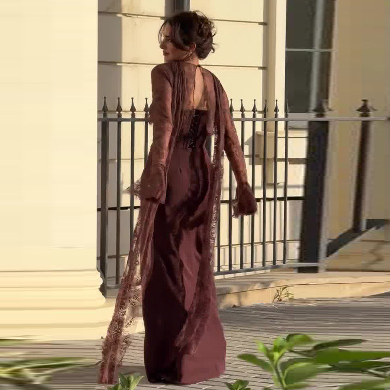 Women's Elegant Lace Waist Dress