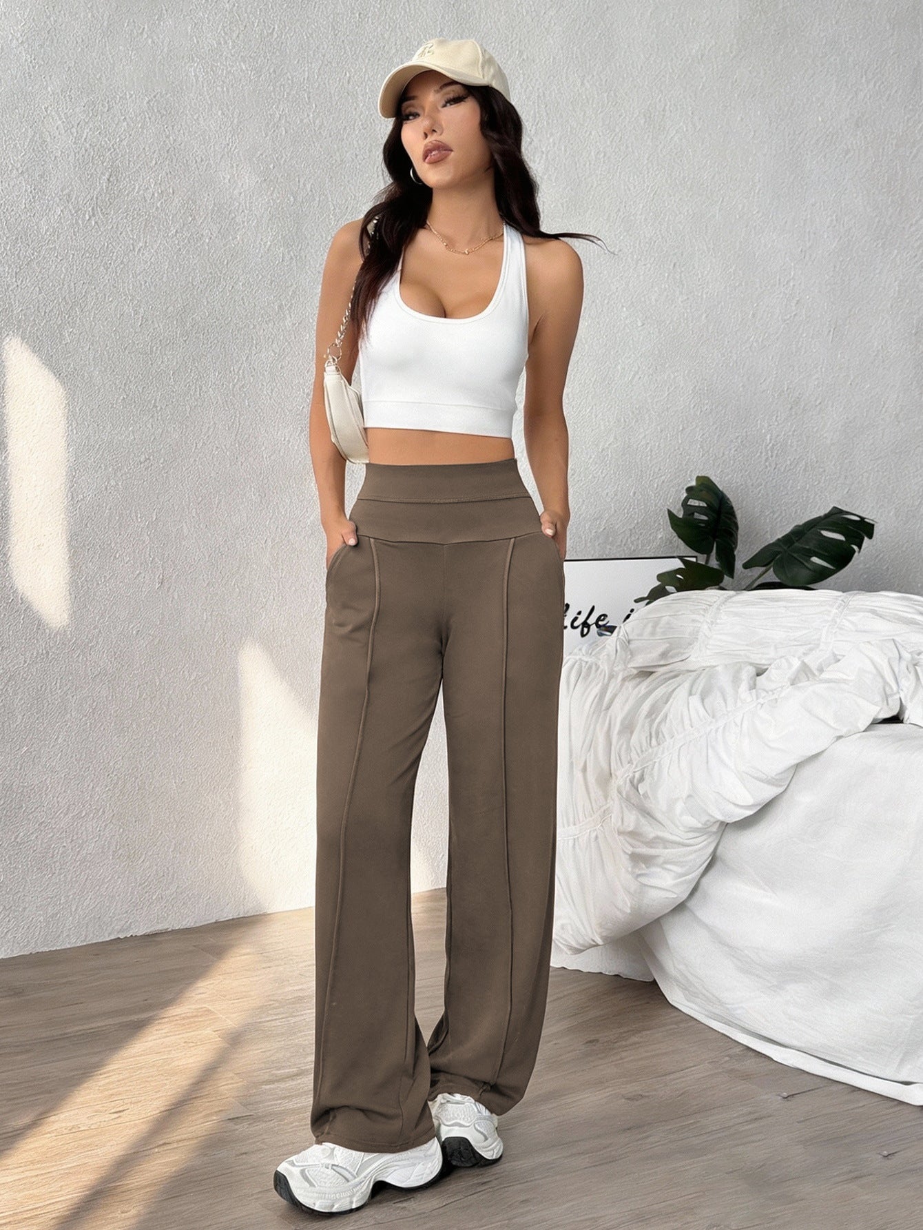 Womens Straight-Leg Fitness Yoga Pants