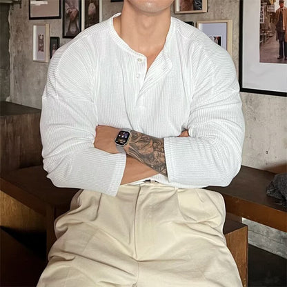 Henley Shirt Long Sleeve T-Shirt