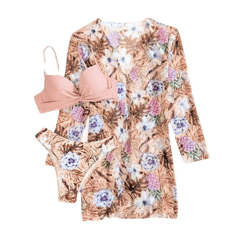 Women's Printed Bikini Three-Piece Swimsuit