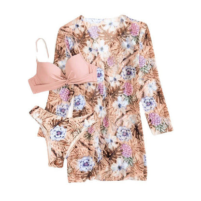 Women's Printed Bikini Three-Piece Swimsuit