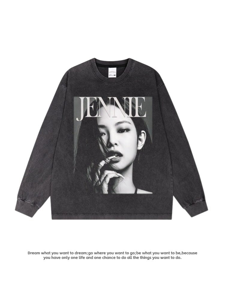 Retro Cotton T-Shirt with Character Print