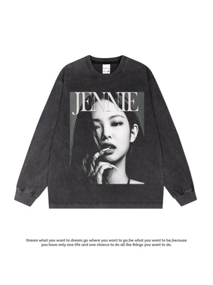 Retro Cotton T-Shirt with Character Print