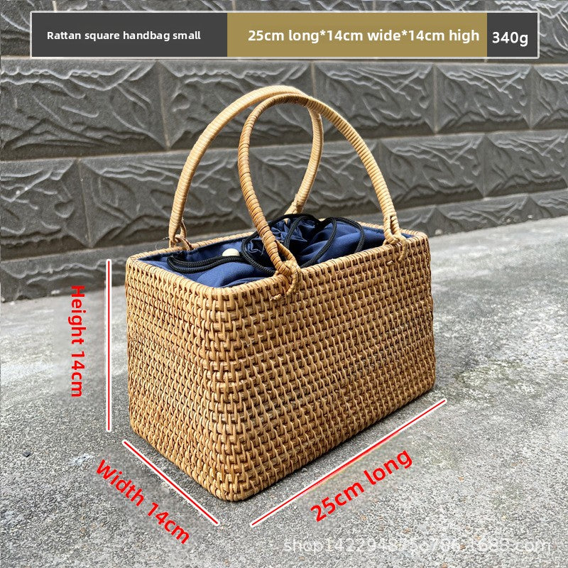 Vintage rattan crossbody bag