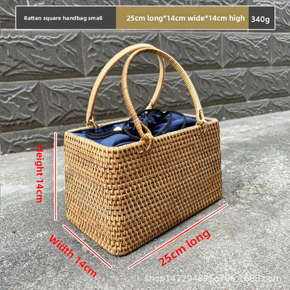 Vintage rattan crossbody bag
