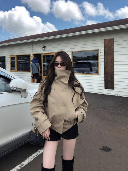 Short Vertical Collar Coat