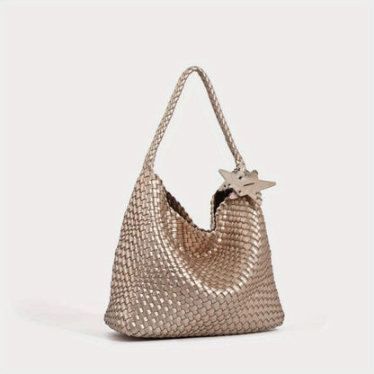 Woven PU Tote Bag with Magnetic Closure