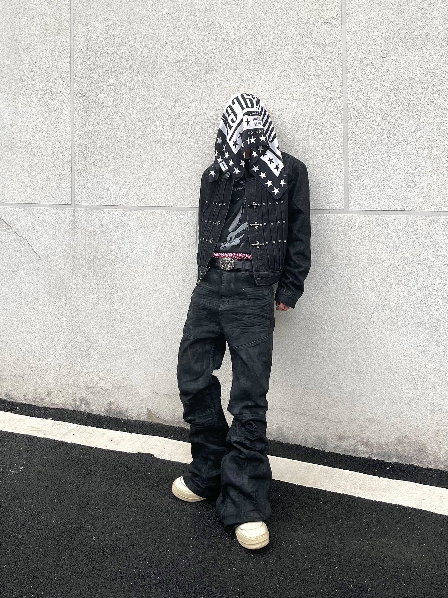 Vintage Hand-Brushed Wax Coated Denim Jeans for Men