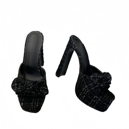 Tweed Style Pink High Heels