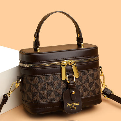 Retro Color Block Bucket Bag