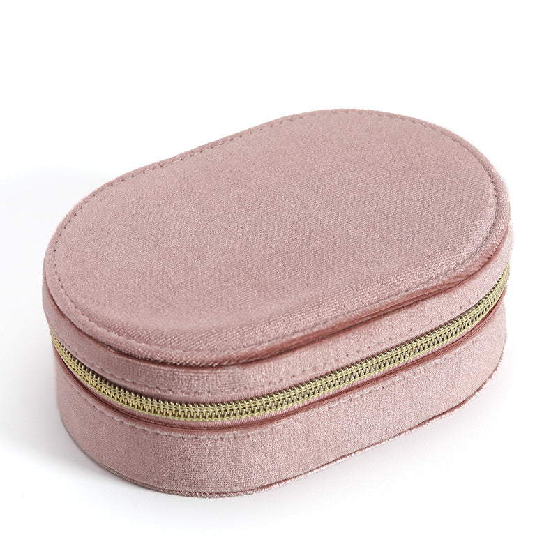 Oval Velvet Jewelry Storage Box