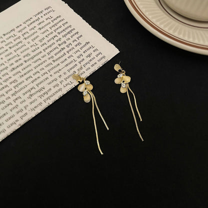 S925 Silver Needle Cat's Eye Small Earrings Female Geometric Square Love Diamond Earrings Simple Atmosphere Earrings