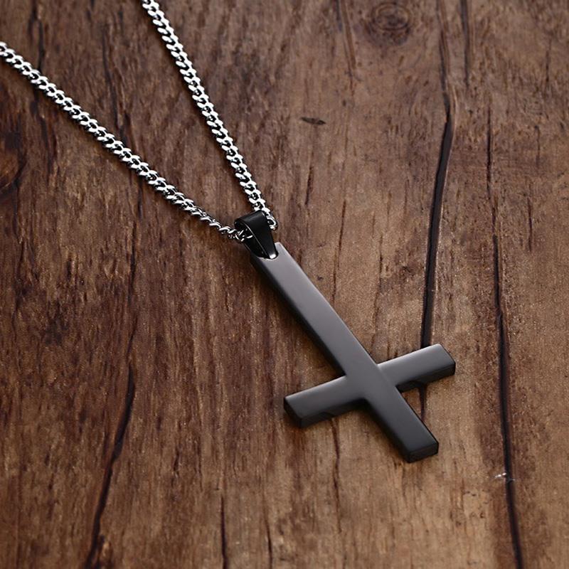 Vnox Men St Peter's Inverted Cross Pendant Necklace