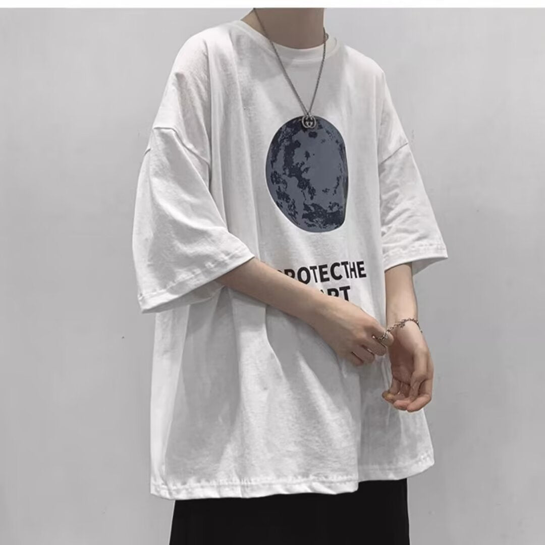 Half sleeve loose short sleeved shirt