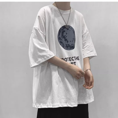 Half sleeve loose short sleeved shirt