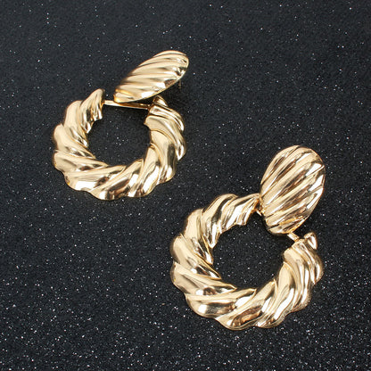 Creative Personality Alloy Oval Earrings Exaggerated Retro Earrings Earrings For Women