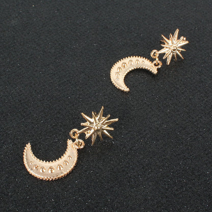 Temperament Fashion Alloy Moon Earrings New Bohemian Style Stud Earrings For Women