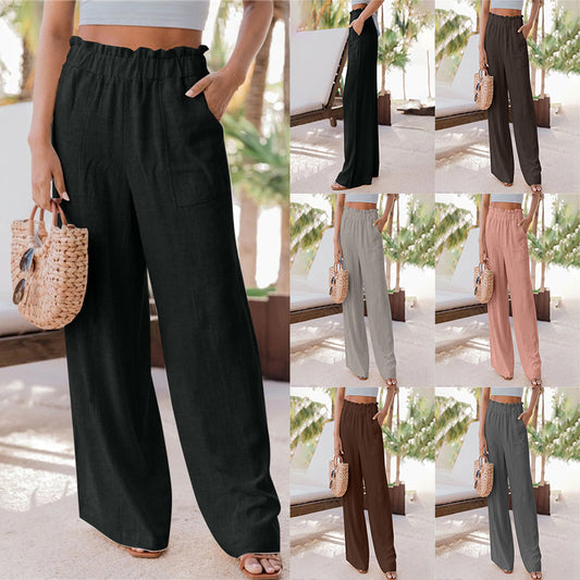 Women’s Summer Ruffle Wide-Leg Pants
