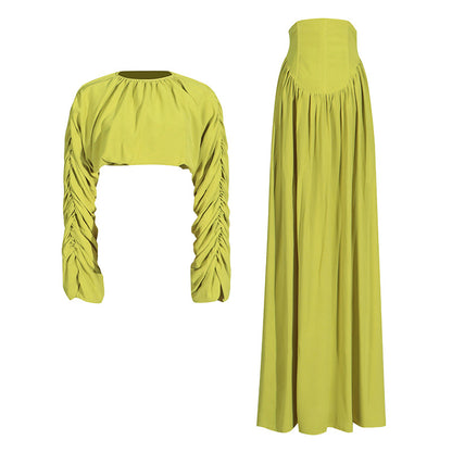 Elegant Draped Skirt Set
