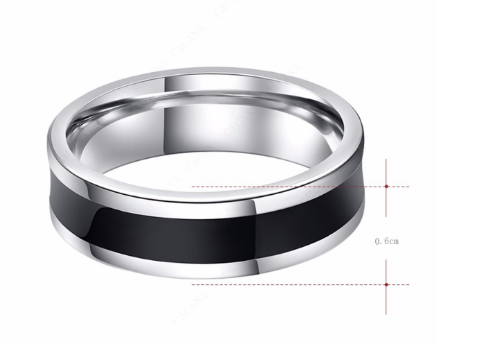 Titanium Stainless Steel Rings For Women Polishing Cool Black Fashion Jewelry Wholesale NO.R176