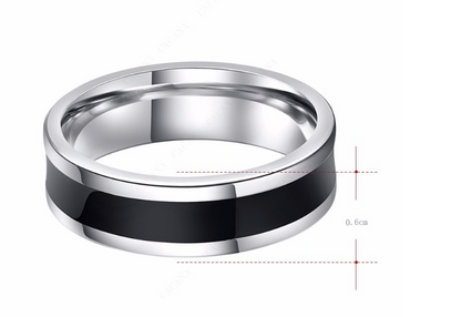 Titanium Stainless Steel Rings For Women Polishing Cool Black Fashion Jewelry Wholesale NO.R176