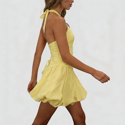 Backless Halter Bubble Dress