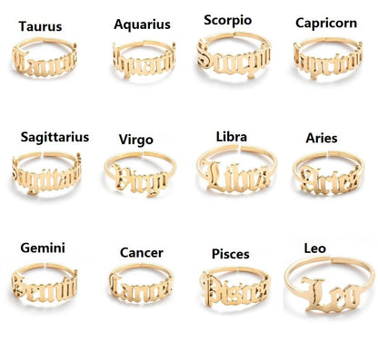 New Stainless Steel Ring Women's ins Colorless European and American Opening Retro Simple English Letter Ring Men