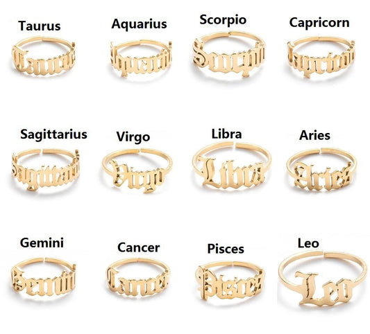 New Stainless Steel Ring Women's ins Colorless European and American Opening Retro Simple English Letter Ring Men