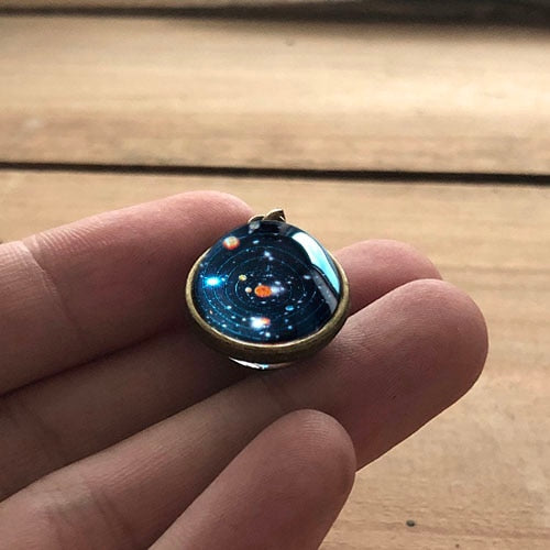 Glass Ball Planet Earth Pendant Necklace Women Vintage Party & Wedding Time Gem Sweater Chain Necklace Jewelry