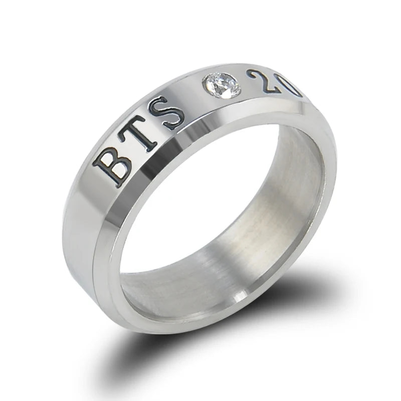 BOYS BTS Ring Men Women Stainless Steel KPOP JUNGKOOK JIMIN JIN V SUGA J-HOPE Name Rings Gifts