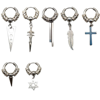 Men's and Women's Earrings Fashion Personality Earclips Retro Style Men's and Women's Exaggerated Earrings