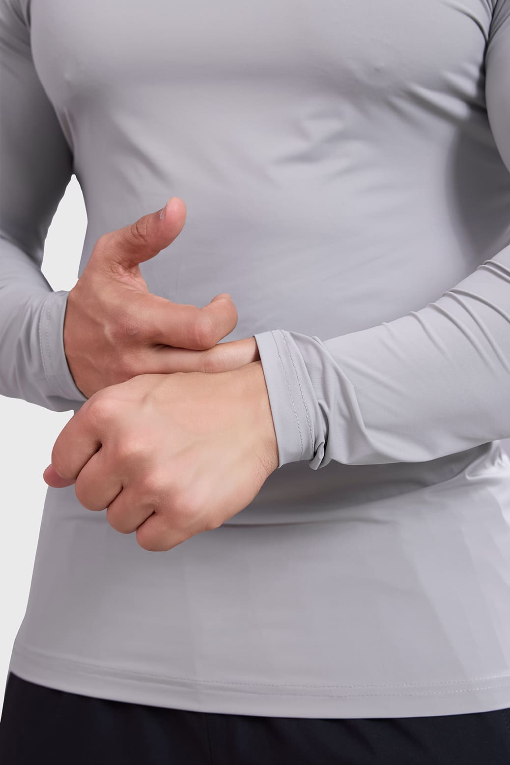 Bare Nylon Fullsleeves T-shirt Light Grey