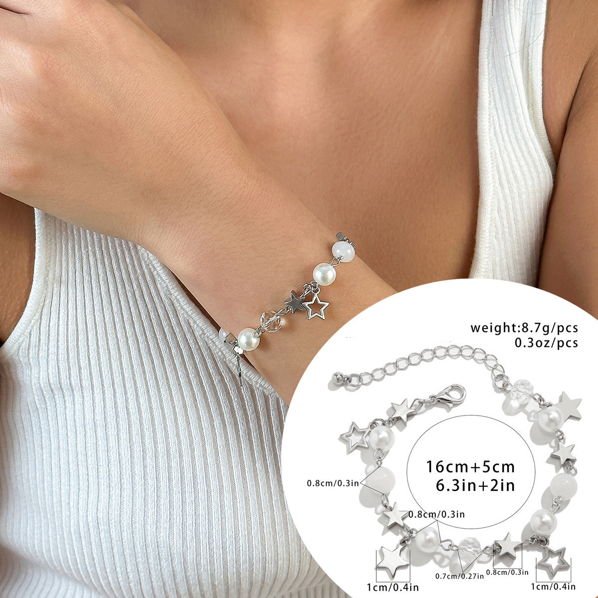 Star pendant tassel set bracelet simple and versatile magnetic heart-shaped StarBracelet bracelet