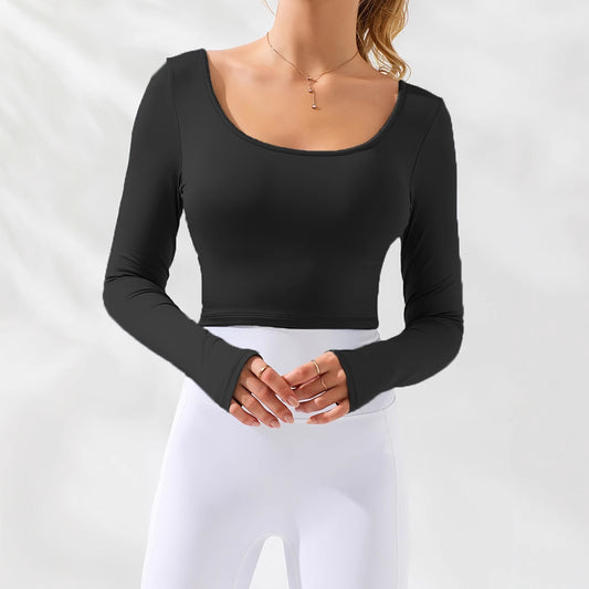 Long Sleeve Knit Crop Top