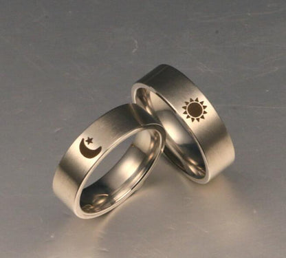 Sun Moon Couples Rings For Women Men Round Game of Thrones Power Symbol Lovers Jewelry