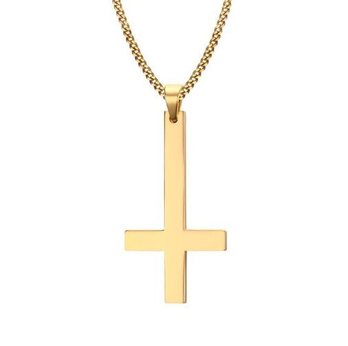 Vnox Men St Peter's Inverted Cross Pendant Necklace